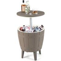 Outdoor Cooler Ice Box Side Table With Extendable Tabletop