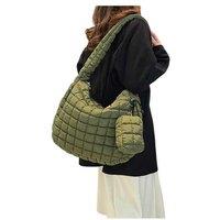 Puffer Tote Bag Quilted Puffy Crossbody Carryall Handbag
