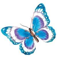 Metal & Glass Butterfly Garden Ornament - Weather-Resistant Outdoor Decor