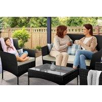 4 Seater Rattan Garden Dining Set - Weather-Resistant & Stylish