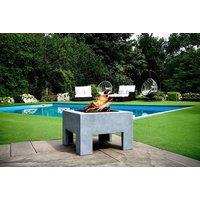 Square Fire Pit & Console - Cement Or Granite Outdoor Heater