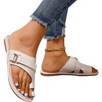 Beige Women's Orthopedic PU Sandals - Bunion Corrector, Casual Comfort, 8 Sizes, 3 Colours