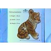 Hand-Painted Resin Tiger Cub Garden Ornament - Weatherproof Outdoor Decor Sculpture