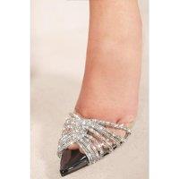 Unisex Black Vanna' Perspex Pointed Toe High Heels