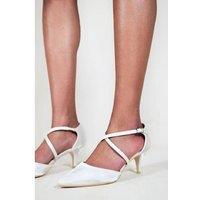 Unisex Black Kennedi' Low Kitten Heel With Crossover Strap