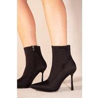Unisex Black Felina Women'S Pointed Toe High Heel Ankle Boots With Side Zip - Fashion Statement Footwear