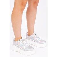 Unisex Black Women'S Chunky Cushioned Lace-Up Sport Trainers - Shock Absorbing, Versatile Style