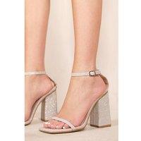 Unisex Black Women'S Faux Leather Square Toe High Block Heel Sandals With Ankle Strap - Fashion Formal Footwear
