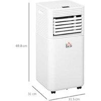 1010W Portable Air Conditioner 4 Modes Led 24H Timer, White