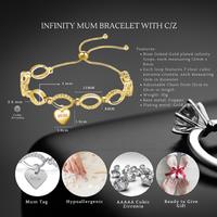 Infinity Bracelet with Heart Charm for Mum