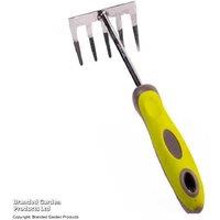 Garden Gear Heavy-Duty Stainless Steel Hand Rake With Ergonomic Grip