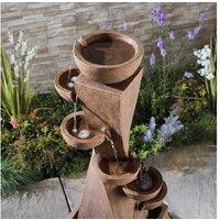 6 Tier Bowl Tower Water Feature - Weather-Resistant Polyresin Garden Ornament & Outdoor Dcor
