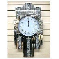 Mirrored Crushed Jewel Crystal Diamond Mantel Clock Wall