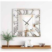 40X40Cm Full Mirrored Wall Clock Large Roman Numerals