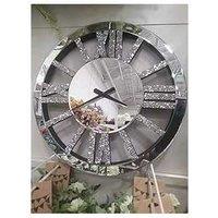 40X40Cm Mirrored Crushed Crystal Wall Clock Loose Diamond