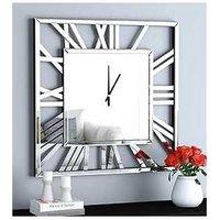 Squarely Mirrored Large 80X80Cm Decorative Silent Clock