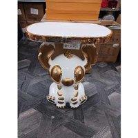 X Large Crushed Diamond Ceramic Side Table - Contemporary Easy-Clean End Table, 60x50cm, Living Room Statement Piece