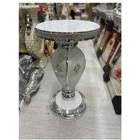Large Italian Crystal Mirrored End Table 40X60Cm - Contemporary Sparkly Living Room Side Table