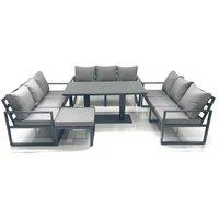 Modern Aluminium 10-Seater Garden Sofa Set with Adjustable Table