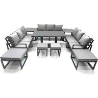 13-Seater Aluminum Garden Sofa Set with Rising Table