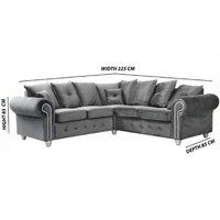Luxury Plush Velvet Corner Sofa Set - 3+2 Seater, Modern Velvet Sofa, Black/Blue/Grey