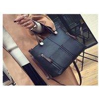 Vintage Leather-Look Tote Handbag Crossbody Briefcase