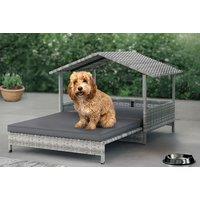 Luxury Extendable Weatherproof Rattan Outdoor Pet House With Cushion