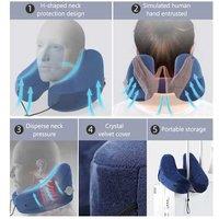 Travel Neck Pillow With Hat - Inflatable & Detachable Design