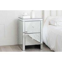 Hollywood Mirrored Large 2 Drawer Bedside Table