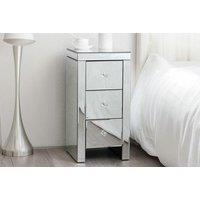 Hollywood Small Mirrored 3 Drawer Bedside Table