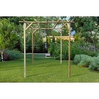 2.25m x 2.25m Rustic Wisteria Rosea Wooden Pergola - Weather-Resistant FSC Timber