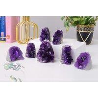 Natural Amethyst Crystal Cluster Table Decor - Handpicked Raw Uruguayan Gemstone, 4 Sizes, Boho Home Accent