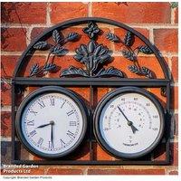 Garden Wall Clock + Thermometer