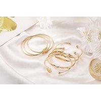 5-Piece Bangle Bracelet Stackable Set - Gold Or Silver!
