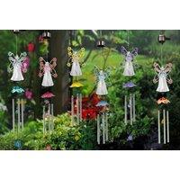 Solar Led Angel Wind Chime - Weatherproof Outdoor Garden Light