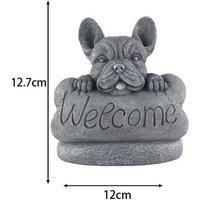 Outdoor Garden Puppy Welcome Sign - Weather-Resistant Resin Garden Ornament & Patio Decor