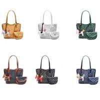 Unisex Black Women'S Goyard Inspired Tote Bag With Wallet