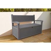 PRICE DROP! 2-in-1 Weatherproof Grey Outdoor Storage Bench
