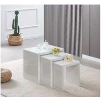 Astwick Contemporary High Gloss Nest of 3 Coffee Tables - Space-Saving Living Room Furniture