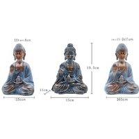 Solar LED Zen Buddha Weatherproof Outdoor Garden Light - Hand-Painted Resin, Automatic Dusk Sensor