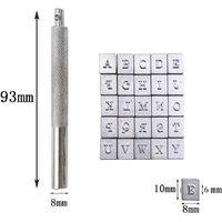 Unisex Black Leather Letter Numbers Stamp Tool Kit