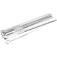 Flat Metal Grilling Bbq Skewers - Stainless Steel, Heavy Duty