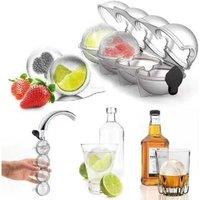 4 Cavity Stackable Ice Ball Maker - Durable, Space-Saving Kitchen Freezer Mould