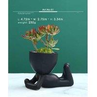 Human Being Shape Mini-Family Ceramic Planter
