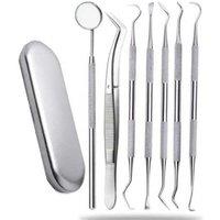 6-Piece Stainless Steel Dental Hygiene Tool Kit For Teeth Cleaning & Oral Care