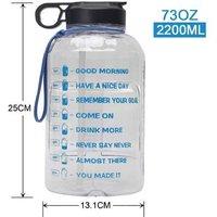 2.2L Water Bottle With Straw Time Marker
