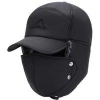 Winter Trapper Bomber Cap With Face Mask