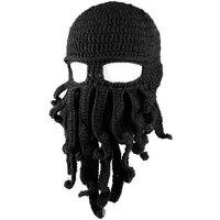 Unisex Black Winter Octopus Beanie Knitted Hat
