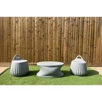 Weather-Resistant Grey Stone Polypropylene Outdoor Furniture Set - Modern Lounge & Dining Options