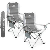 Voyager 2 Pack Padded Camping Chairs With Cup Holder & Storage Pockets